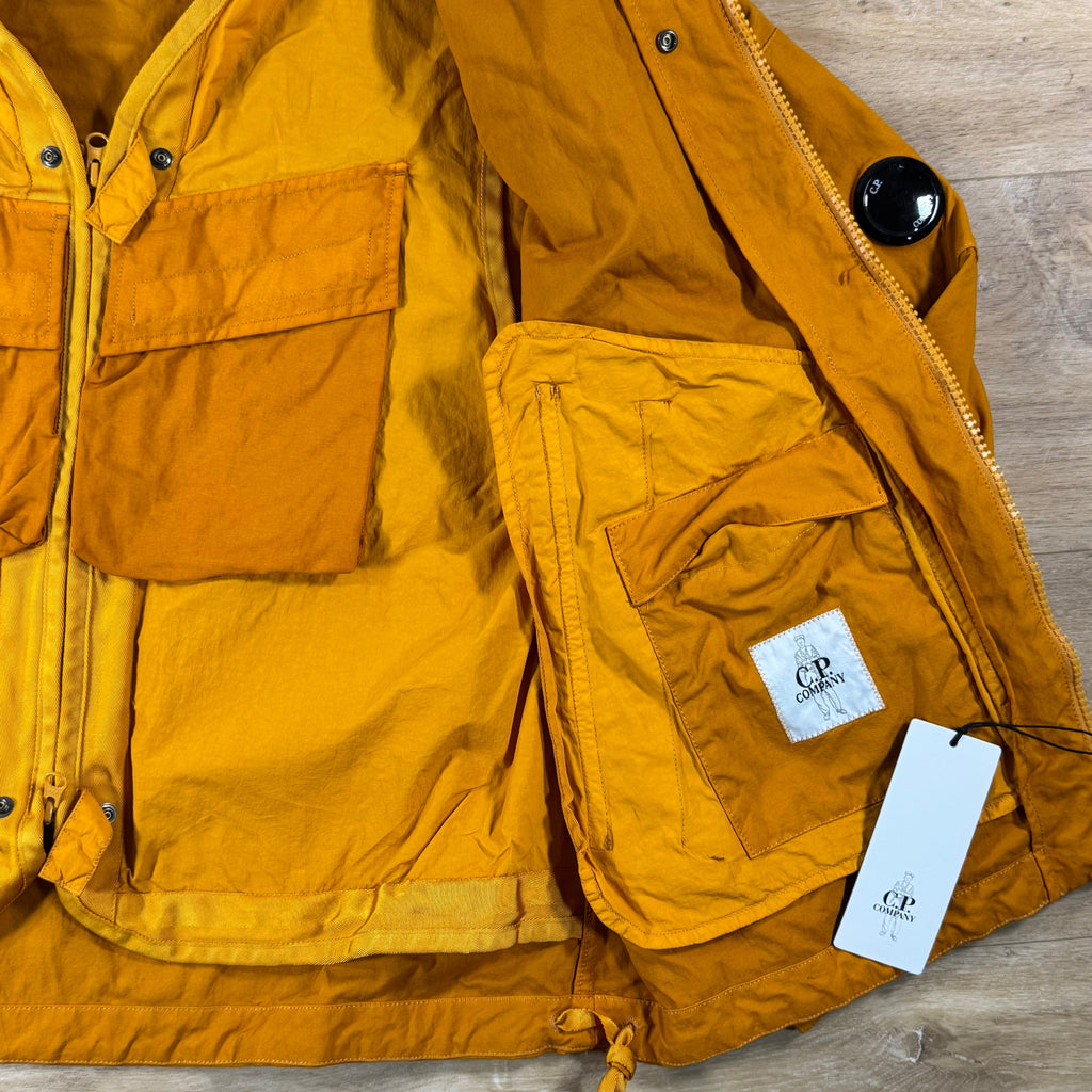 C.P. Company Twill Hooded Lens Jacket in Desert Sun - Orange