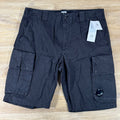 C.P. Company Gabardine Lens Cargo Shorts in Black