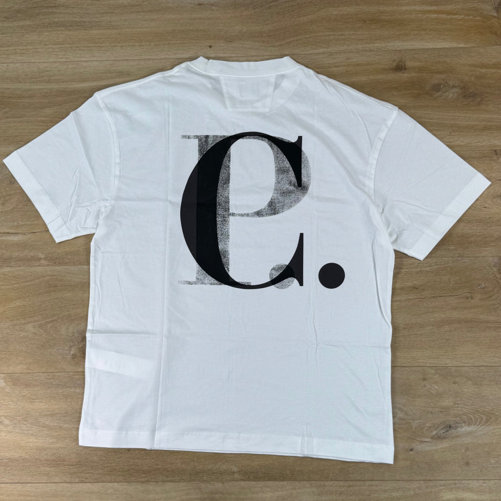 C.P. Company 30/1 Jersey Logo T-Shirt in Gauze White