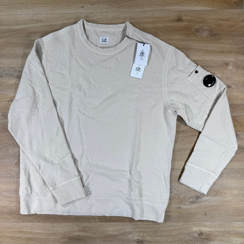 C.P. Company Malfile Fleece Lens Crewneck Sweatshirt in Frozen Dew