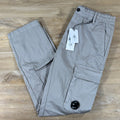 C.P. Company Stretch Sateen Lens Cargo Pants in Dove