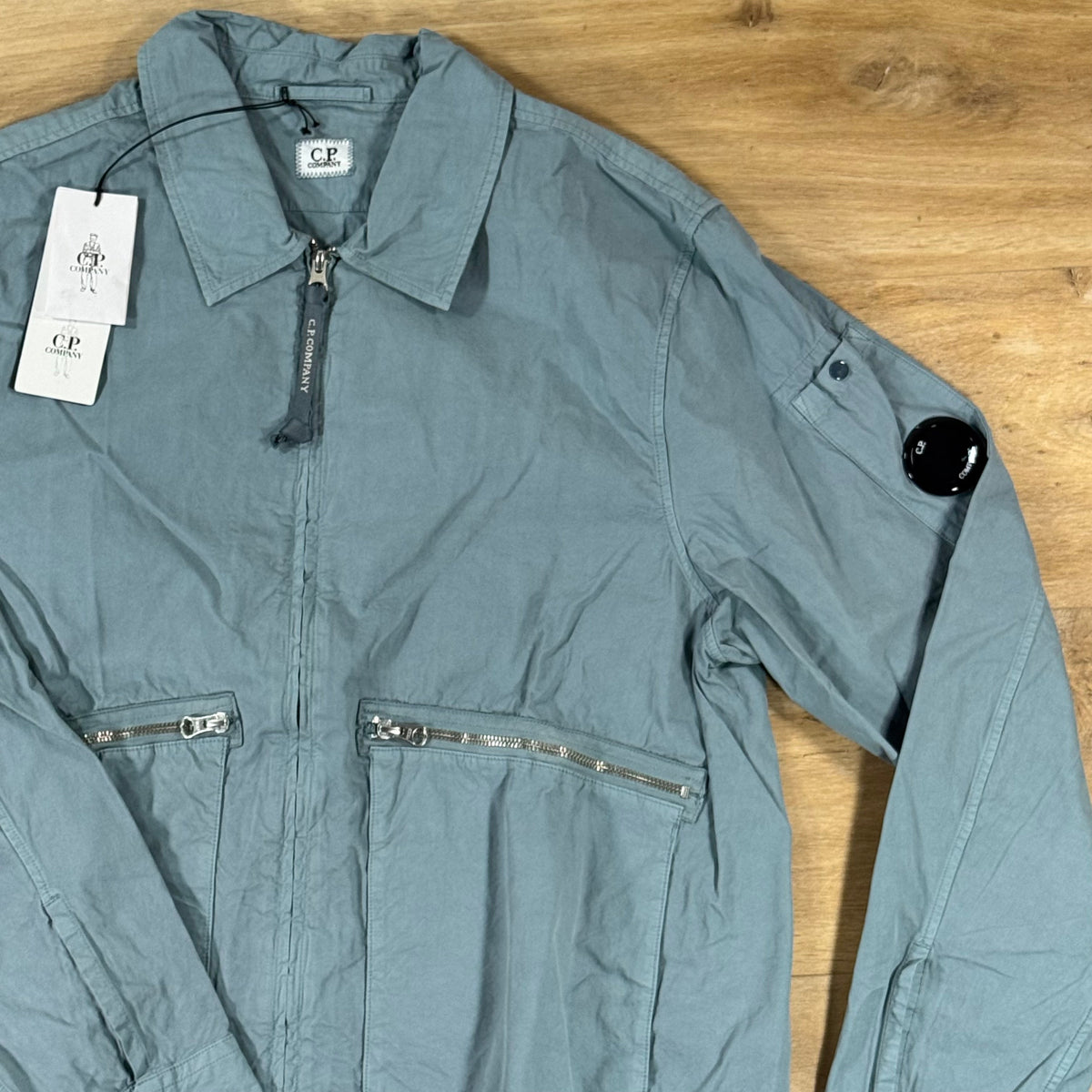 C.P. Company Micro-Reps Lens Overshirt in Silver Blue