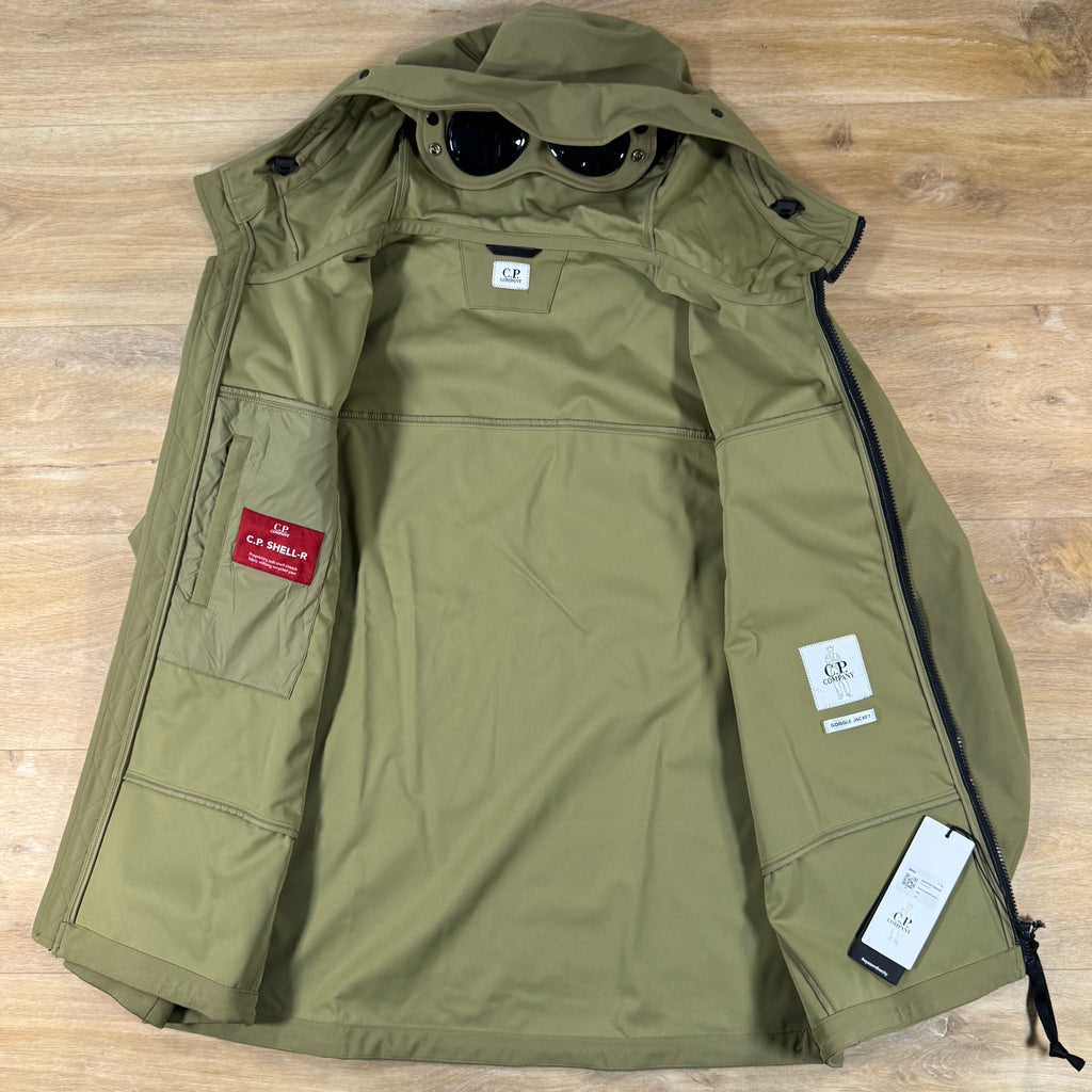 C.P. Company Shell-R Goggle Jacket in Dried Herb - Green
