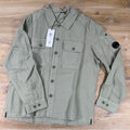 C.P. Company Broken Twill Lens Overshirt in Moss Gray - Green