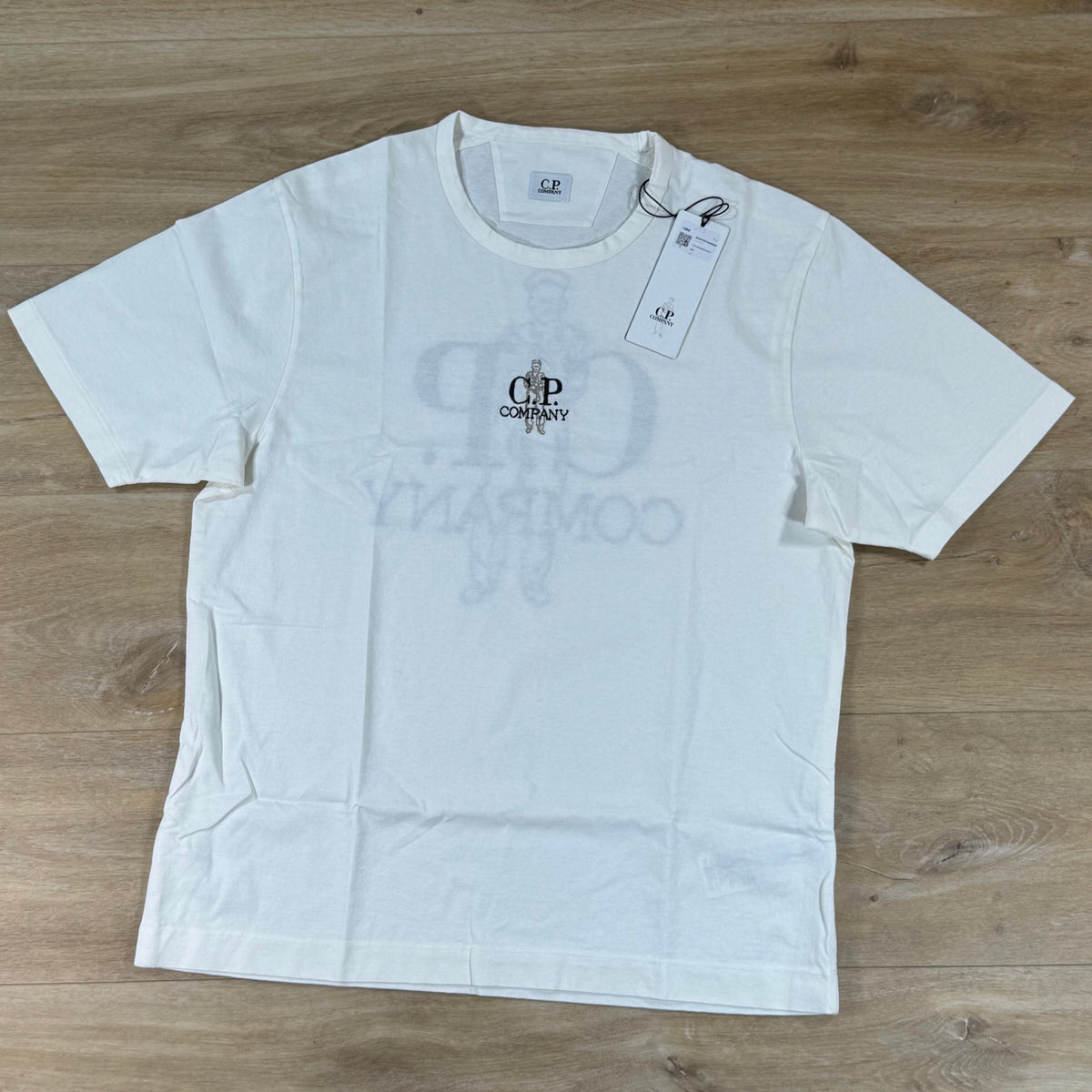 C.P. Company 1020 Jersey Embroidery T-Shirt in Gauze White