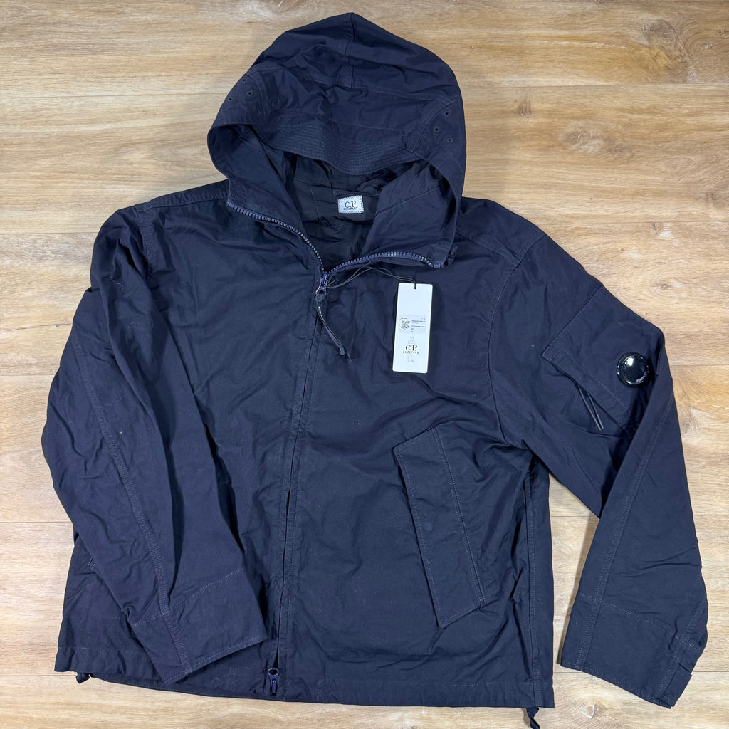 C.P. Company Twill Hooded Lens Jacket in Navy