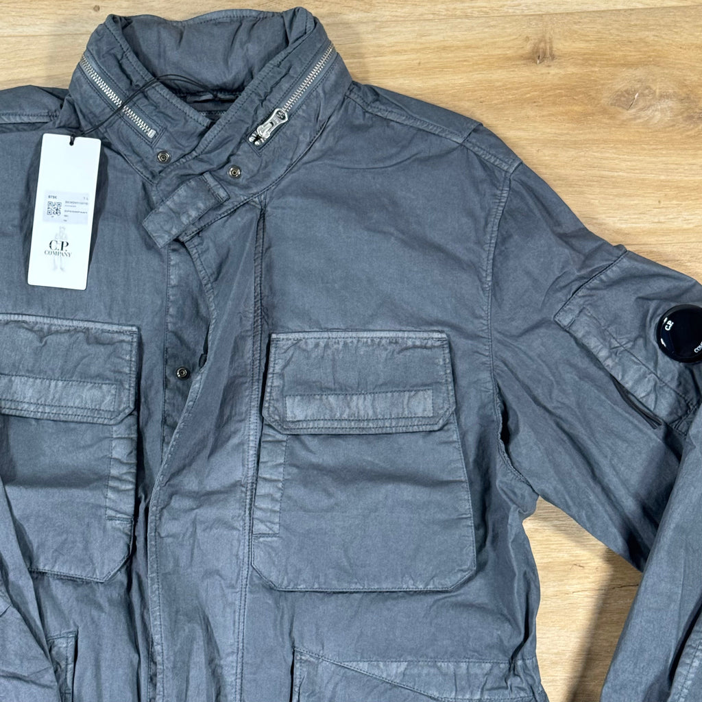 C.P. Company 50 Fili Wax Field Lens Jacket in Gunmetal - Grey