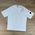 C.P. Company Light Fleece Short-Sleeve Lens Sweatshirt in Gauze White