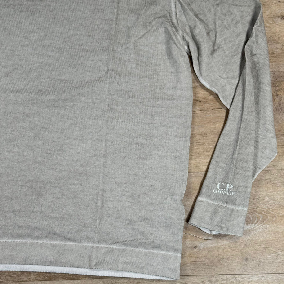 C.P. Company Cotton Crepe Double Dyed Crewneck Sweater in Beige