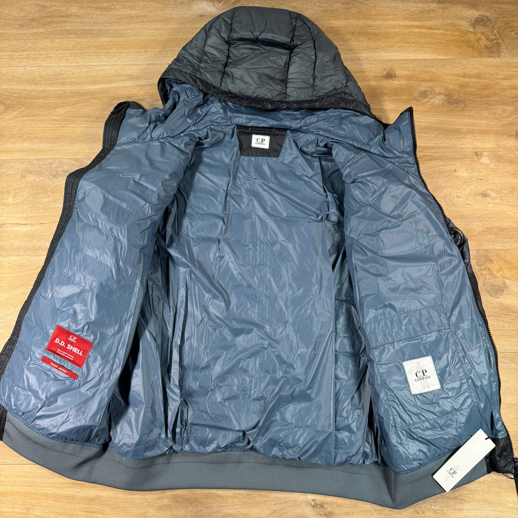 C.P. Company D.D. Shell Hooded Lens Down Jacket in Orion Blue