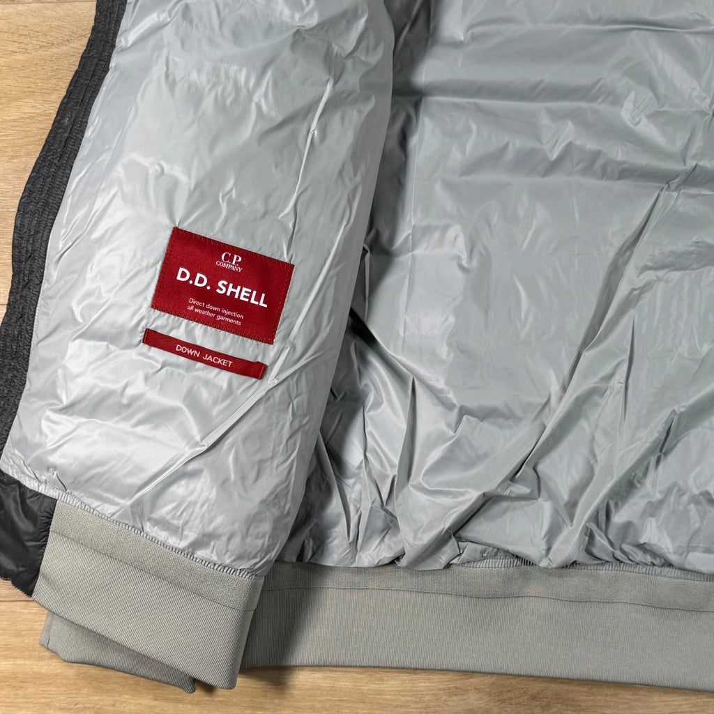 C.P. Company D.D. Shell Hooded Lens Down Jacket in Flint Grey