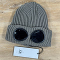 C.P. Company Extra Fine Merino Wool Goggle Beanie in Fallen Rock - Beige