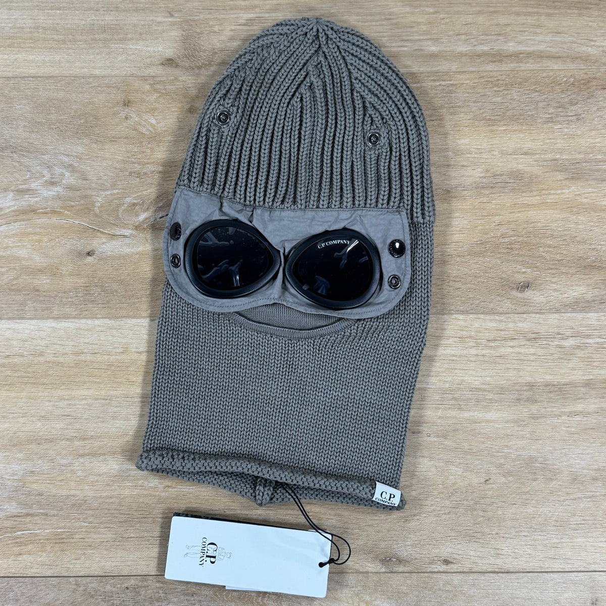 C.P. Company Merino Wool Goggle Balaclava in Fallen Rock - Beige