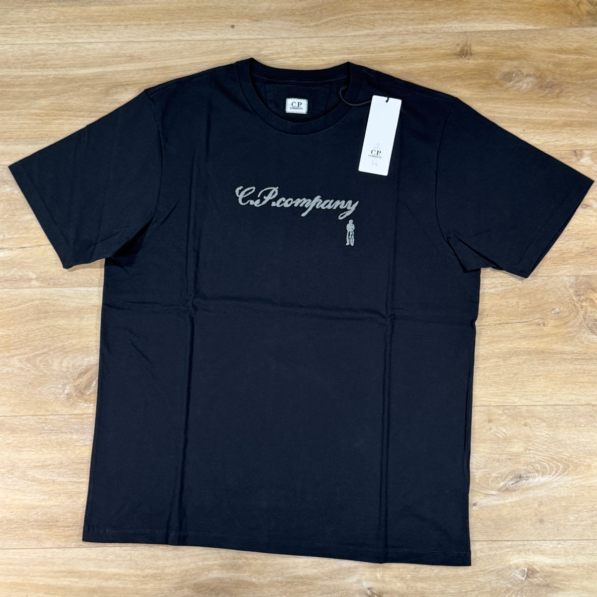 C.P. Company 30/1 Jersey Logo T-Shirt in Black