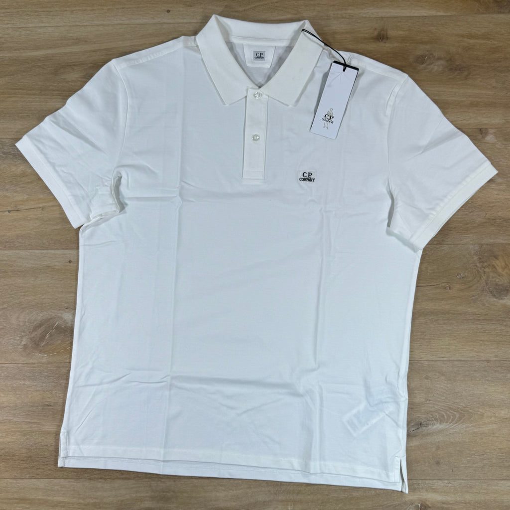 C.P. Company Stretch Piquet Polo Shirt in Gauze White