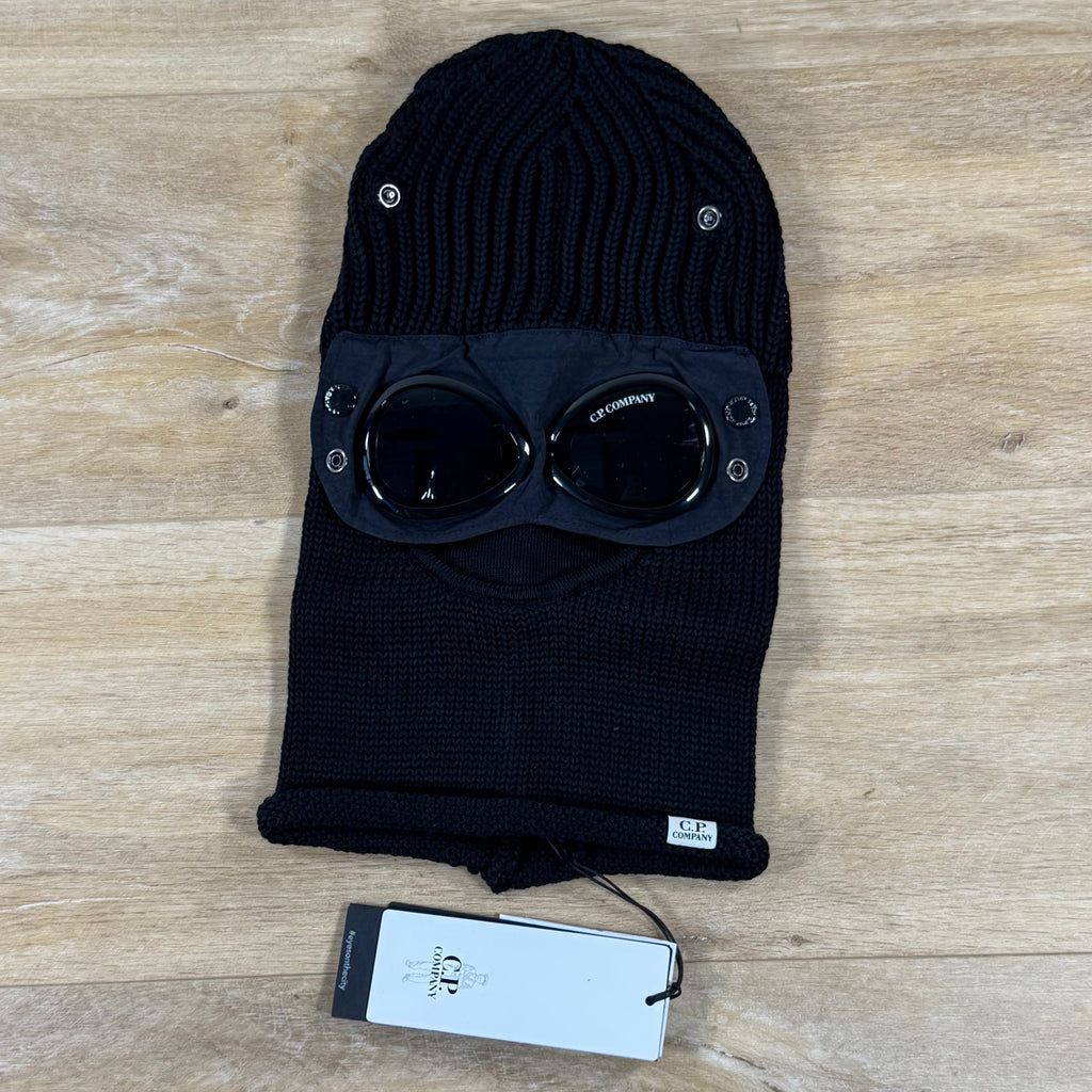 C.P. Company Merino Wool Goggle Balaclava in Black