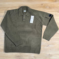 C.P. Company Chenille Cotton Lens Polo Sweater in Ivy Green