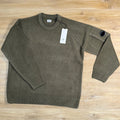 C.P. Company Chenille Cotton Lens Crewneck Sweater in Ivy Green