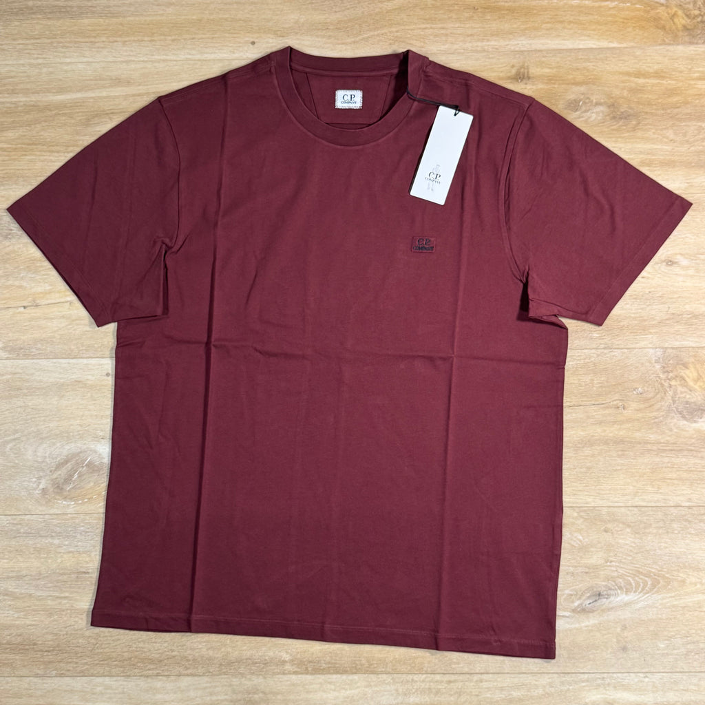 C.P. Company 30/1 Jersey Logo Patch T-Shirt in Andorra - Red