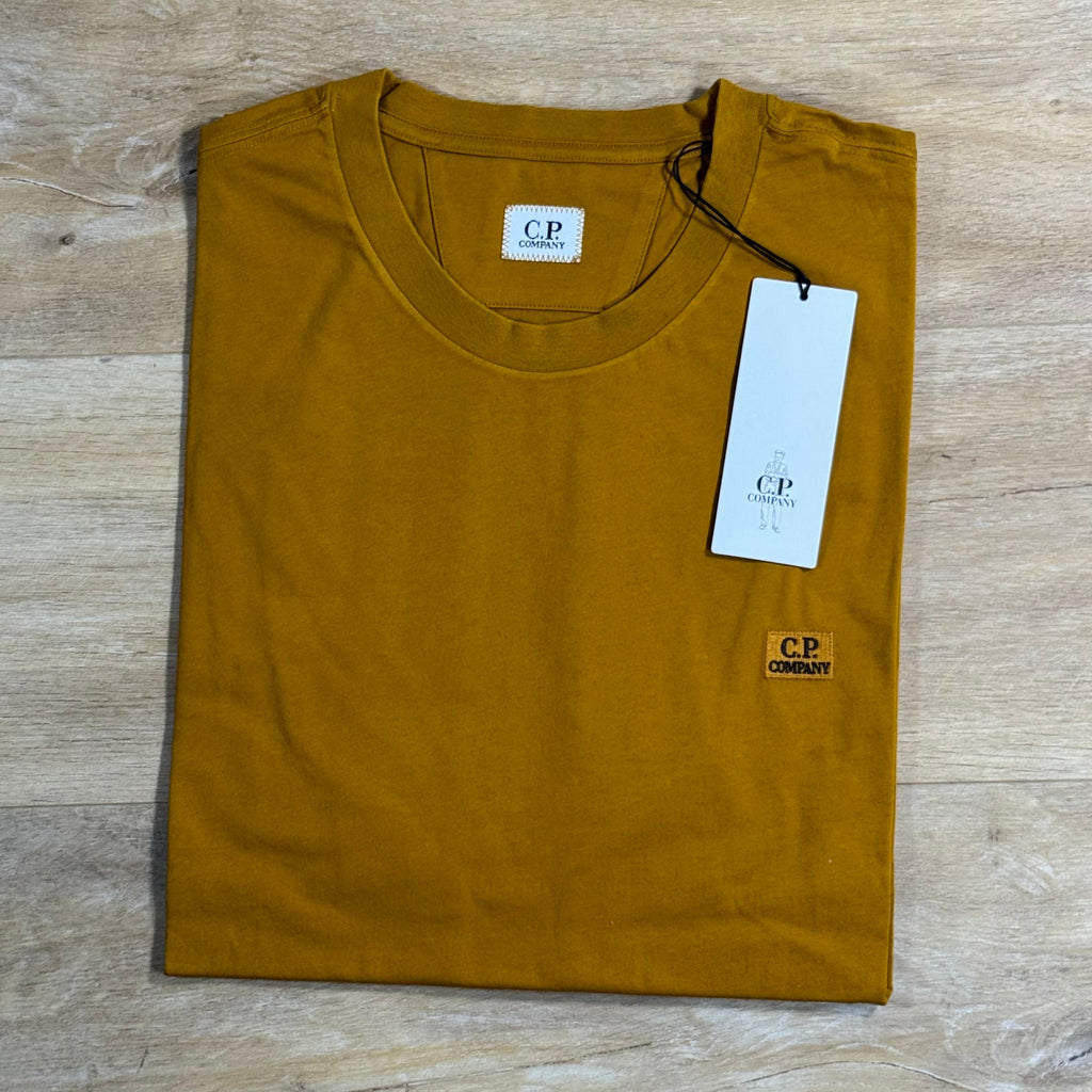 C.P. Company 30/1 Jersey Logo Patch T-Shirt in Buck Thorn Brown
