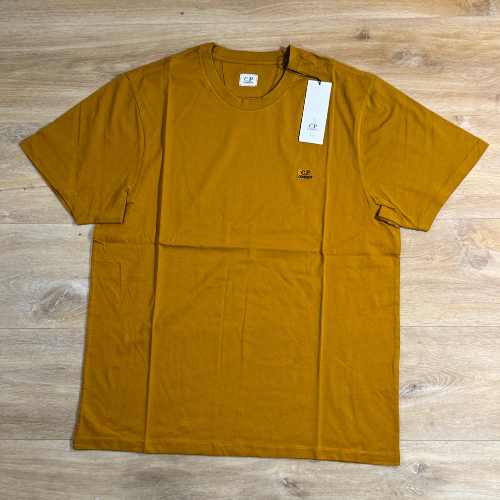C.P. Company 30/1 Jersey Logo Patch T-Shirt in Buck Thorn Brown
