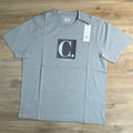 C.P. Company 30/1 Jersey Front / Rear Logo T-Shirt in Flint Grey