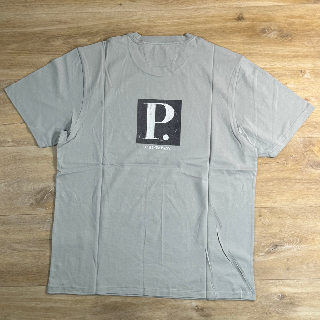 C.P. Company 30/1 Jersey Front / Rear Logo T-Shirt in Flint Grey