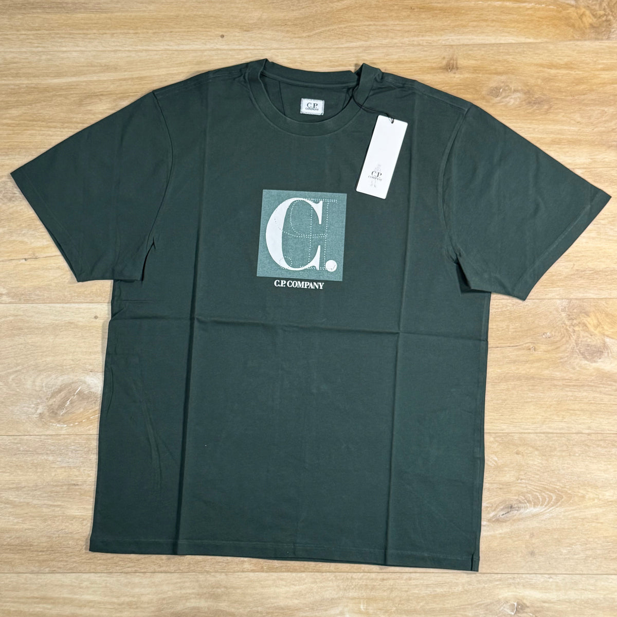 C.P. Company 30/1 Jersey Front / Rear Logo T-Shirt in Ponderosa Pine - Green