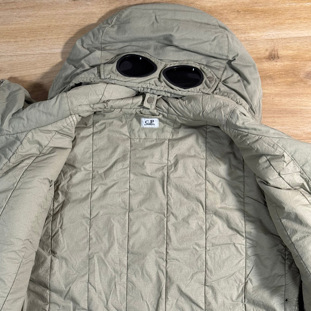 C.P. Company T-Flatt Padded Goggle Jacket in Fallen Rock - Beige