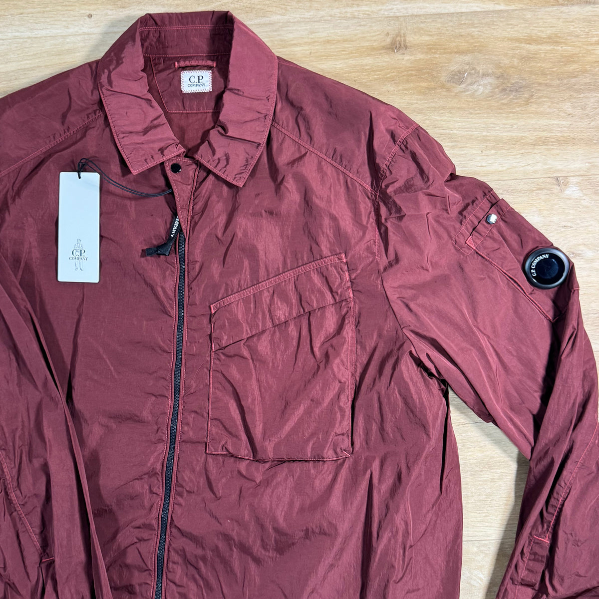 C.P. Company Chrome-R Chest Pocket Lens Overshirt in Andorra - Red