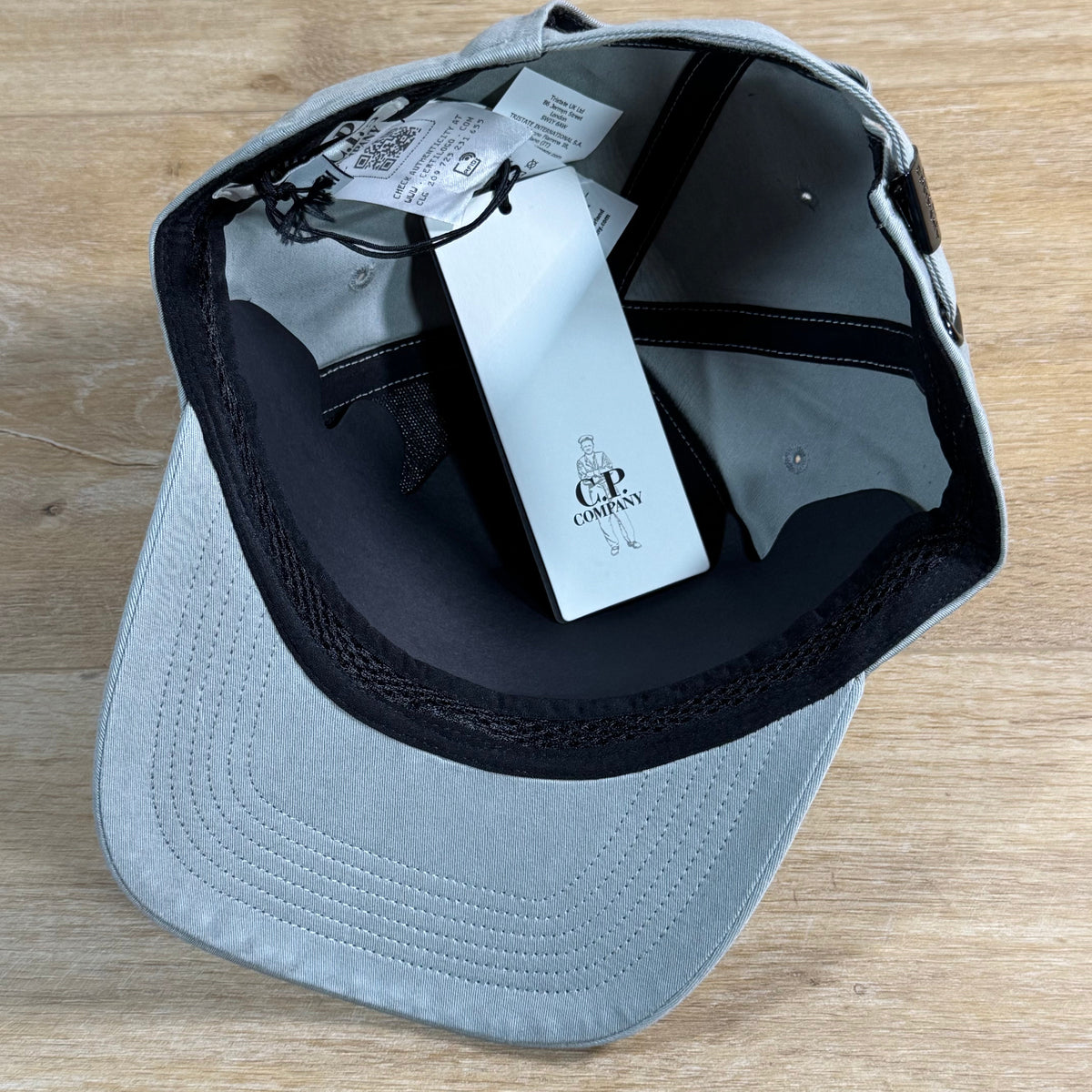 C.P. Company Gabardine Logo Cap in Flint Grey