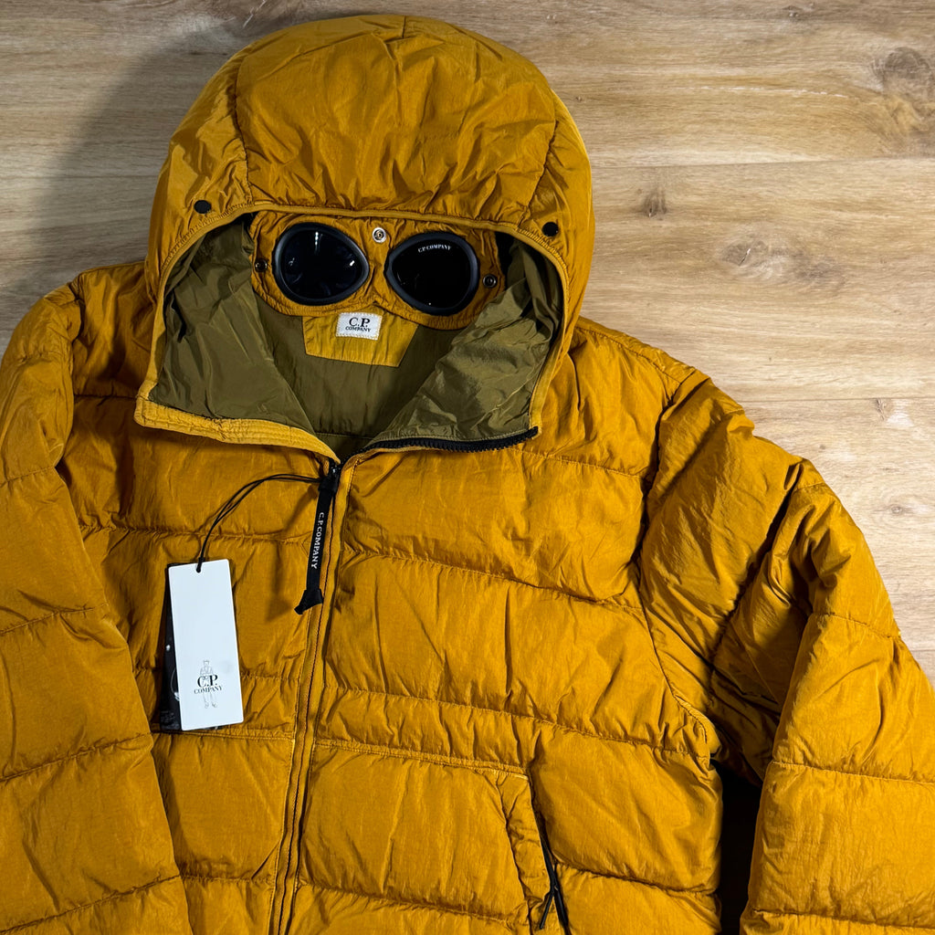 C.P. Company Chrome-R Goggle Down Jacket in Buck Thorn Brown