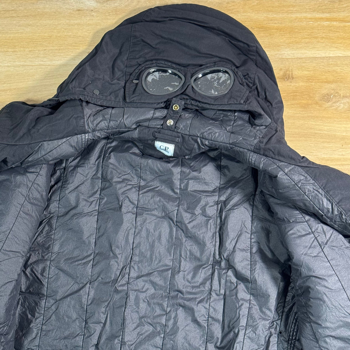 C.P. Company T-Flatt Padded Goggle Jacket in Black