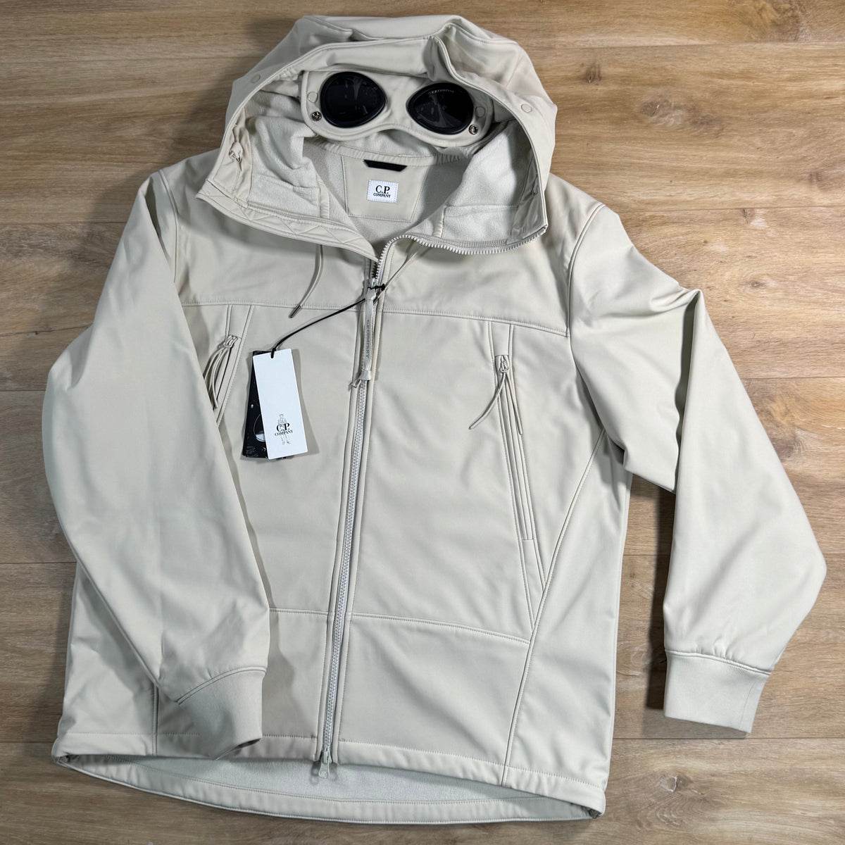 C.P. Company Shell-R Goggle Jacket in Silver Birch
