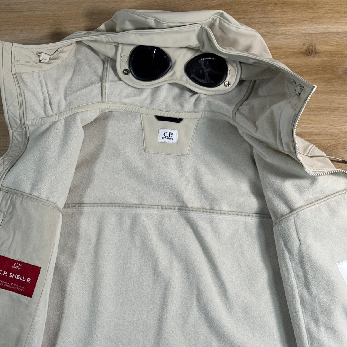 C.P. Company Shell-R Goggle Jacket in Silver Birch