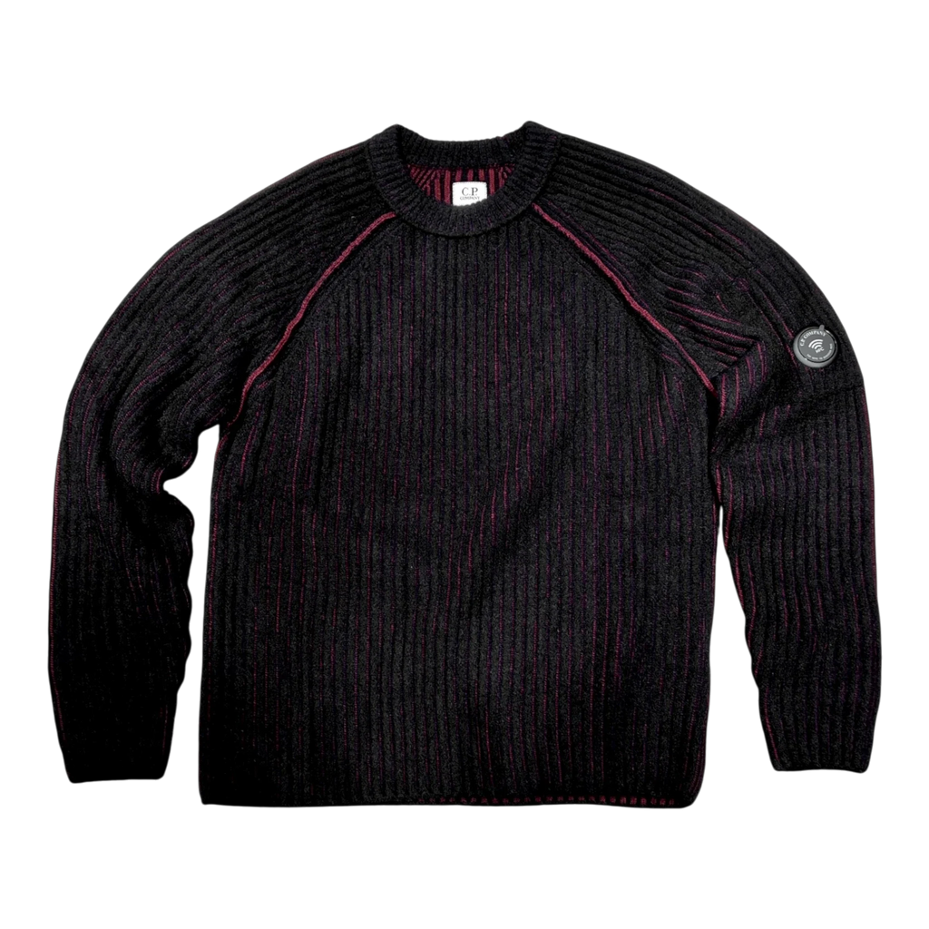 C.P. Company, Wool Fleece Knit Bi-Color Pullover