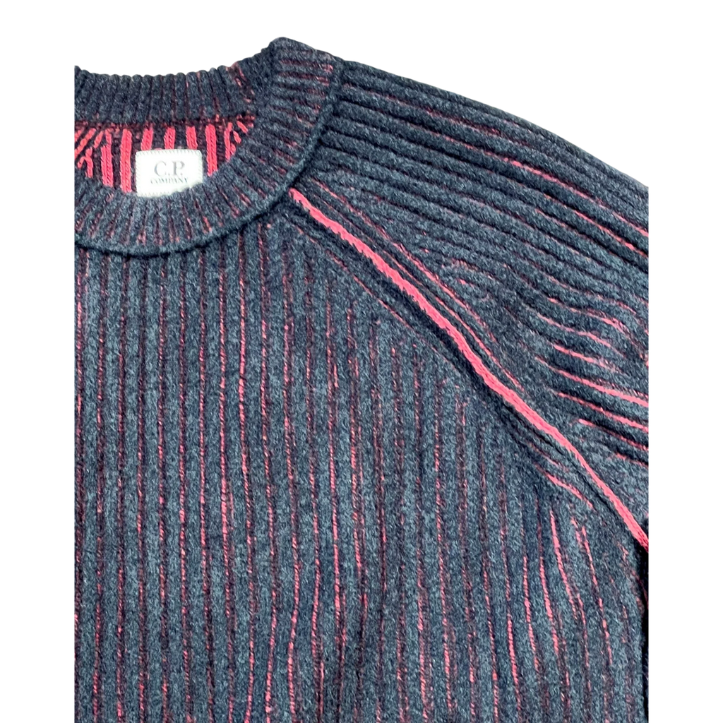 C.P. Company, Wool Fleece Knit Bi-Color Pullover