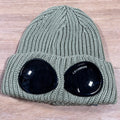 C.P. Company Extra Fine Merino Wool Goggle Beanie in Green Tea