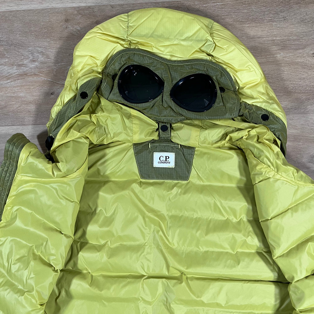 C.P. Company D.D. Shell Goggle Down Gilet in Green Sheen - Yellow