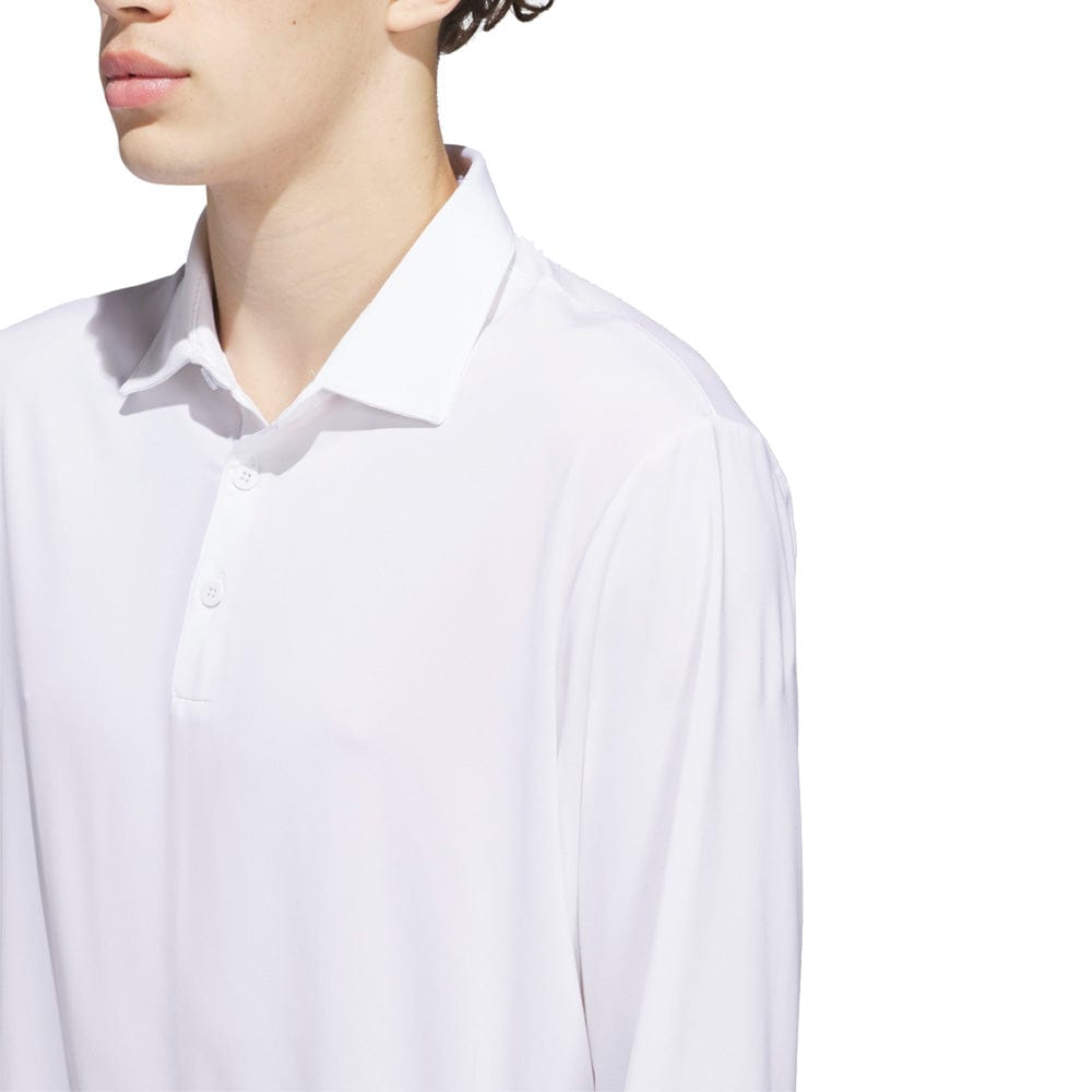 adidas Core Long Sleeve Polo Shirt - White
