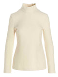 Jil Sander Wool Blend Turtleneck Sweater — Cream