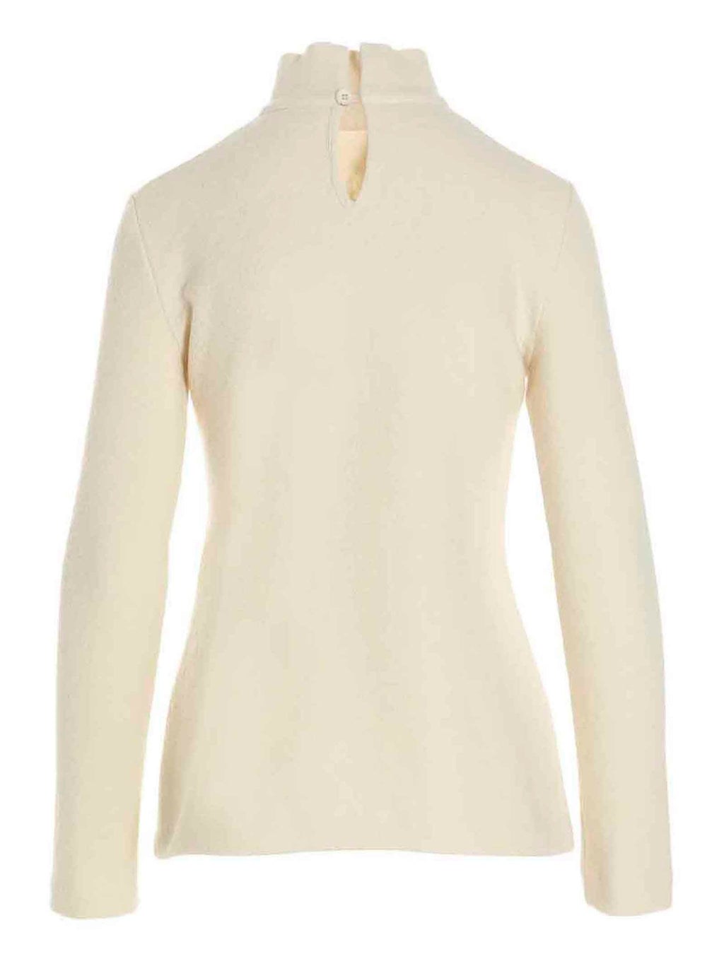 Jil Sander Wool Blend Turtleneck Sweater — Cream