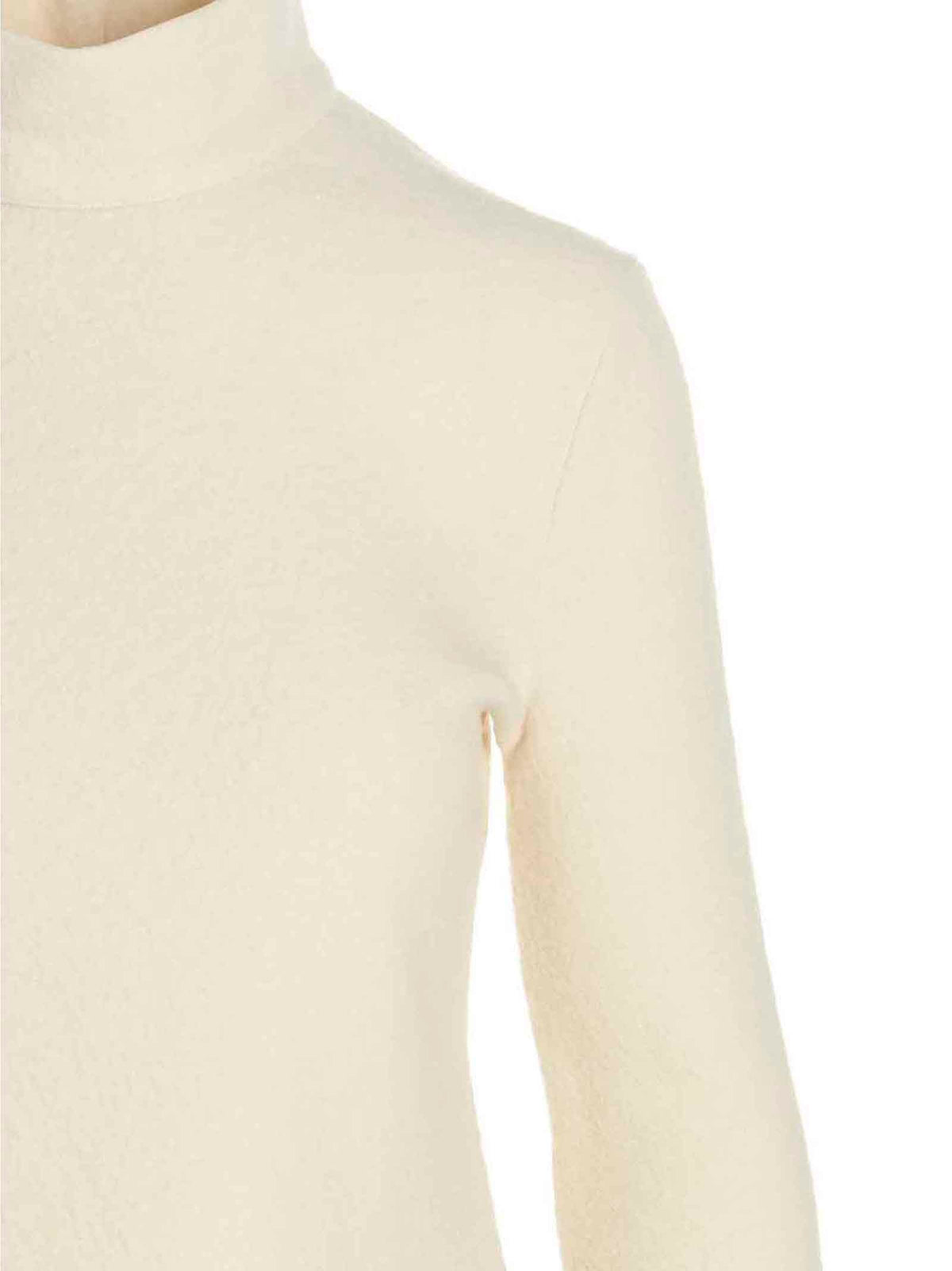 Jil Sander Wool Blend Turtleneck Sweater — Cream