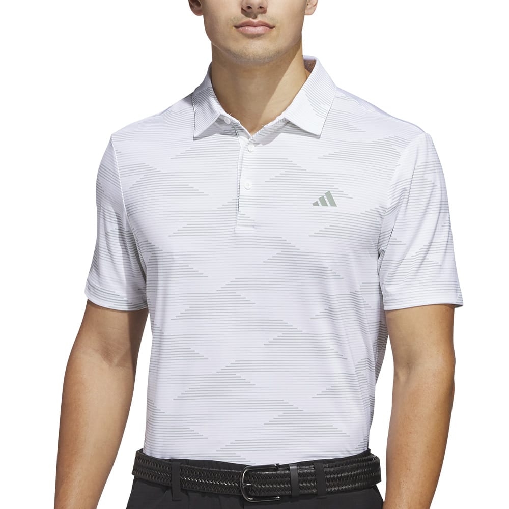 adidas Ultimate365 Speed Stripe Polo Shirt - White/Silver Green