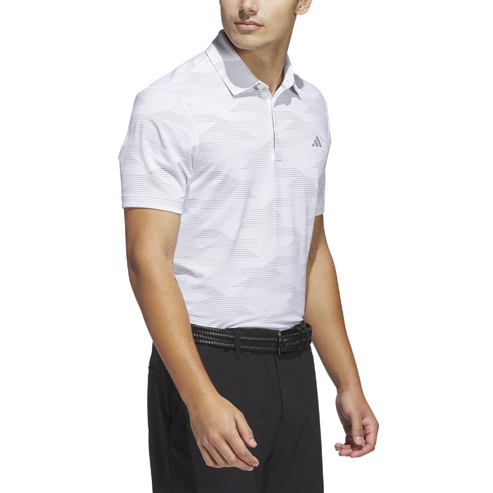 adidas Ultimate365 Speed Stripe Polo Shirt - White/Silver Green