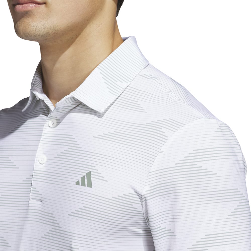 adidas Ultimate365 Speed Stripe Polo Shirt - White/Silver Green