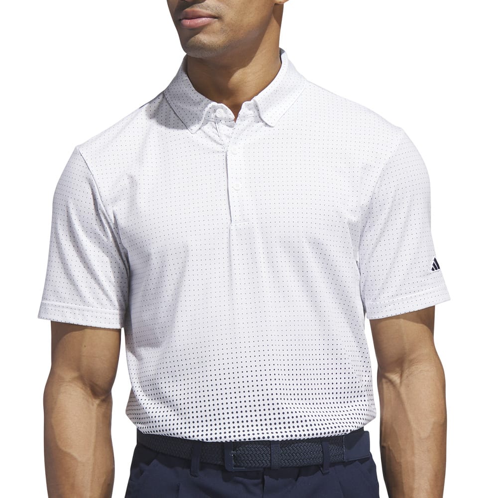 adidas Go-to Rise Print Sleeve Logo Polo Shirt - White
