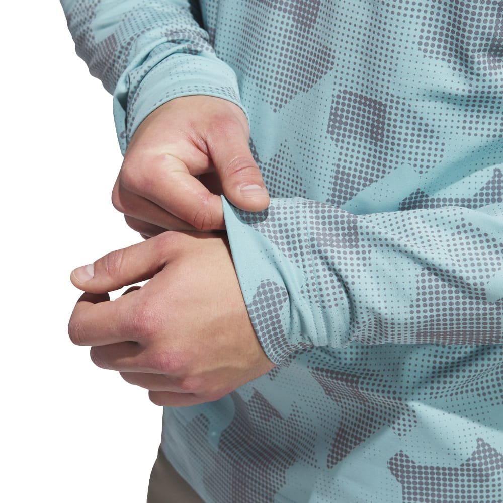 adidas Go-To Printed 1/4 Zip Pullover - Mint Ton