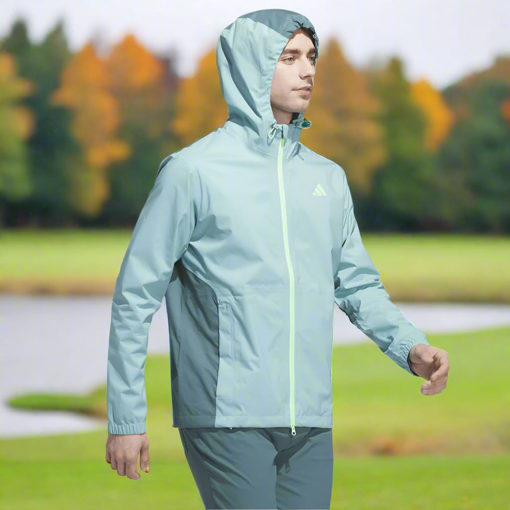 adidas RAIN.RDY Ultimate365 Tour Climaproof+ Waterproof Rain Suit - Mint Ton/Grey One