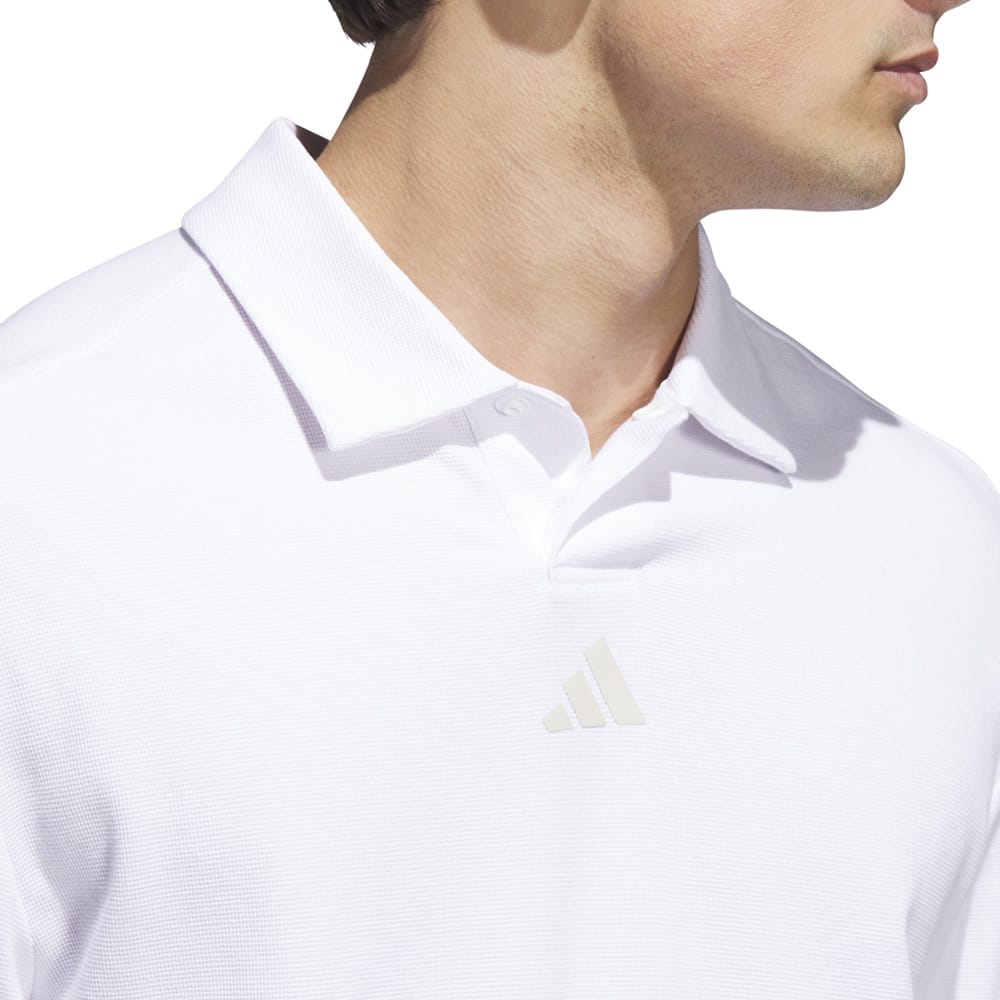 adidas Beyond Long Sleeve Loose Fit Polo Shirt - White